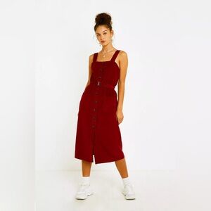 URBAN OUTFITTERS UO Cordelia Maroon Vestido de Pana Size Small
